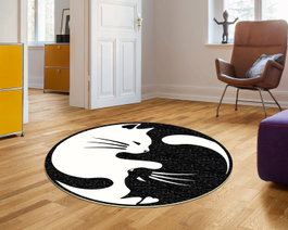 Conceptum Eugene V3 - 4660 - 1 Alfombra Blanco y Negro 80 x 80 cm